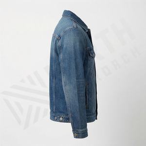Veste en jean longue extensible sur mesure pour femmes, hiver, écologique, respirante, col montant, fabricant OEM, grande taille - Product Image 3