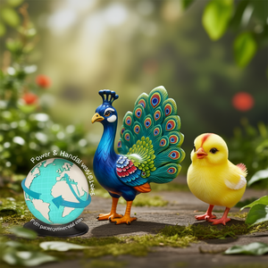 Jarrones Decorativos Especiales - Paquete de 3 con Diseño de Pollitos de Pavo Real - Product Image 3
