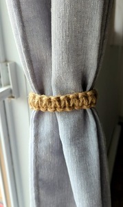 Jute <b>Curtain</b> <b>Tieback</b>, Boho Macrame Handmade <b>Curtain</b> holder Holdback, Window decor - Product Image 3