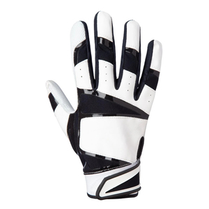Right Handed PU Golf Batting Gloves Full Finger Non Slip Hook And Loop Closure Adult All Seasons White Baseball Batting Gloves - Product Image 2