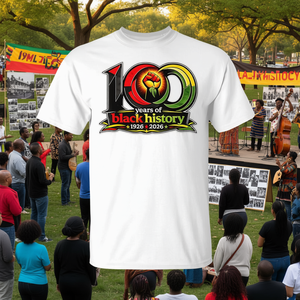T-shirt Commemorativa del Centenario del Black History Month: 100 Anni di Storia Afroamericana - Abbigliamento Promozionale Premium - Product Image 3