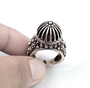 Bagues en argent Sterling 925 oxydé en forme de Cage excellente, bijoux en argent - Product Image 4