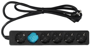 Base multi-presa nera serie Standard con 6 prese, 1,5 metri (GSC 0000030) - Product Image 1