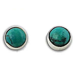 Boucles d'oreilles clous turquoise en argent sterling plaqué or, style classique religieux tendance pour les fêtes, avec perles et diamants - Product Image 3