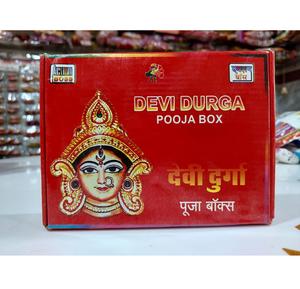 Tradicional DEVI DURGA POOJA BOX Juego de Ceremonia de Festival esencial con artículos perfumados para celebraciones culturales rituales sagrados - Product Image 1
