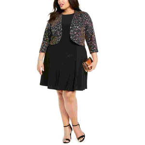 Veste de soirée boléro noire pour femme Jessica Howard, petite taille, ornée de paillettes, avec logo personnalisé, idéale pour les manteaux d'automne - Product Image 1