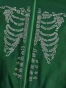 2026 Custom Long Sleeve Winter Embroidered Solid Color <b>Men</b> Rhinestone <b>Hoodie</b> High Quality Print Logo Thick Unisex - Product Image 3