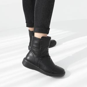 [JSHOE] Women Action Cowhide Leather Stitch Short Ankle <b>Boots</b> 4cm Low Heel Casual Walking Shoes - Product Image 4