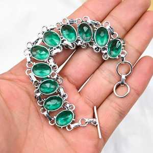 Green Apatite <b>Bracelet</b> 925 Sterling <b>Silver</b> Handmade <b>Silver</b> Jewelry Gemstone <b>Bracelet</b> Wedding Birthday Gifts For Her - Product Image 1