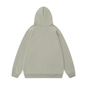 Full Zip Solid Winter Us Men Expression Print Kangaroo Pocket Drawstring Thermal 100% Cotton Hoodie - Product Image 4