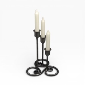 Porte-bougie en métal unique avec finition graphite moderne et forme sculpturale pour une décoration audacieuse - Product Image 4