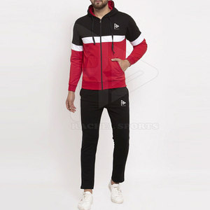 Dernier modèle d'hiver Ensemble de survêtements décontractés à manches longues et imprimés en blocs de couleurs noirs 100% coton Respirant-en vente - Product Image 1