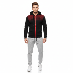 Custom Men Sports Gym Sets Custom Tracksuit <b>Sweat</b> Pants High Quality Plain Heat Transfer Hoodies Custom Logo Zip Up Tracksuits - Product Image 1