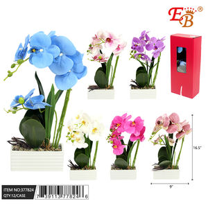 Plante Artificielle Orchidée Verte en Pot de 16.5 Pouces pour Décoration de Jardin ou de Mariage 12PCS/Carton - Product Image 1