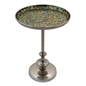 โต๊ะข้างอลูมิเนียมโลหะสีเทาพื้นผิวแฟนซีโต๊ะข้างทำด้วยมือที่ไม่ซ้ำกันบ้านโรงแรมร้านอาหารเฟอร์นิเจอร์อุปกรณ์เสริมด้านข้าง - Product Image 1