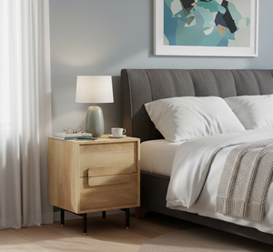 Chevet élégant et durable en bois avec 2 tiroirs, armoire de chevet pour chambre à coucher - Product Image 1