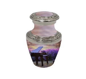 Handmade Design Exclusive High Quality Aluminum Adult <b>Urn</b> With Girl Running in the <b>Garden</b> Theme Printed - Product Image 5