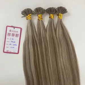 Extensiones de cabello I Tip de 22 pulgadas, regalo gratis, cabello humano crudo vietnamita en formas onduladas y rizadas rectas, listo para enviar