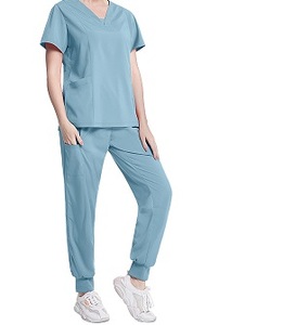 Uniformes de gommage médicaux professionnels hygiéniques soie coton Polyester Spandex mouvement facile gratuit Stretch personnalisé OEM Service pour - Product Image 3