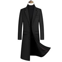 Manteau en laine à col montant et à capuche pour homme, pour l'hiver et le printemps
