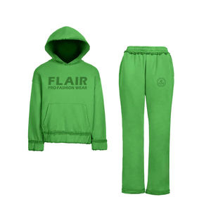 Survêtement en éponge française délavé à l'acide 100% coton pour hommes Logo personnalisé unisexe ensemble de pantalons de survêtement et de sweat à capuche - Product Image 4