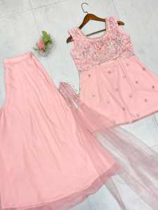 Vêtements ethniques indiens Nouveau Designer Party Wear Heavy Broderie Sharara Salwar Kameez Collection Quick Dry Toutes les saisons - Product Image 6