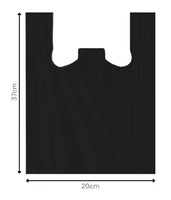 Bolsas de Polietileno Negras LOCO Fit de 20x37 cm con Características de Seguridad y Asa de Transporte, Resistentes para Supermercados, Comestibles y Alimentos/Frutas