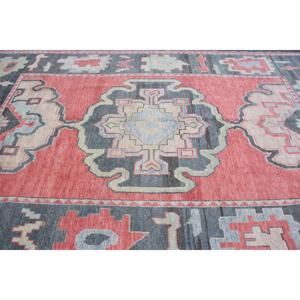 Rug, 7.6x11.5 ft Vintage Rug, <b>Red</b> Patchwork Rug <b>Wool</b> - Product Image 4
