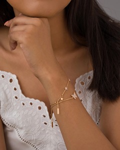 Pulsera con Dije de Mariposa y Diamantes Naturales de 0.33 Ct, Color G-H, Claridad VS-SI, Oro Sólido de 14K para Mujer, Idea de Regalo con Pieza Natural - Product Image 3