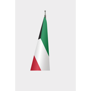 Drapeau d'intérieur officiel du Koweït, imprimé numériquement en polyester, avec mât en aluminium et fibre de verre - Product Image 3