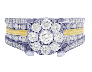 Bague de fiançailles de luxe pour femme en argent S925 avec moissanite et diamants ronds sertis, idéale pour toutes les occasions - Product Image 2