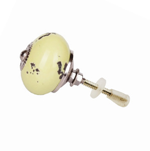 Épique jaune en détresse craquelé glaçure boutons en céramique tiroir armoire poignée tire pour cuisine commode chambre extérieur entrepôt utilisation - Product Image 2