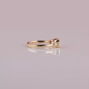 Joyería de lujo de oro para boda, corte esmeralda, Diamante cultivado en laboratorio, anillo de compromiso solitario, Diamante lateral con corte redondo, anillo para mujer - Product Image 2