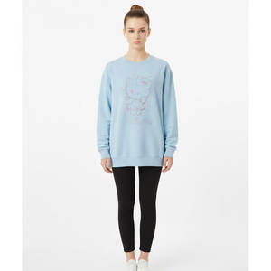 Sudadera Extra Grande de Felpa para Mujer, Cálida, Corte Regular, Tejido Suave, Informal, para Uso Diario, Perfecta para el Invierno, Moda Urbana con Pedrería - Product Image 4