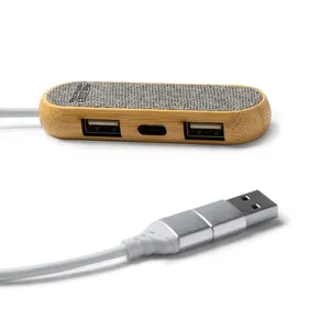 Hub USB Sostenibile in Bambù e RPET Schio, Gadget Promozionale Ecologico - Product Image 4
