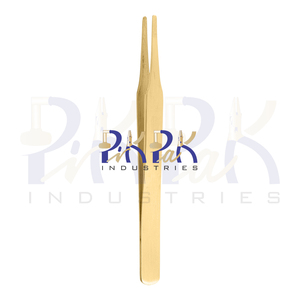 Pince à épiler à pointe plate 2AB-BR en laiton taille 120mm fabrication de bijoux artisanat pince à épiler en laiton de précision pince à épiler à pointe plate - Product Image 4