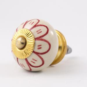Bulk Handmade High Quality Dark Red Ceramic Sunflower Drawer Knobs Dresser Cabinet Pulls Kitchen Cupboard <b>Door</b> <b>Handles</b> CK-383 - Product Image 1