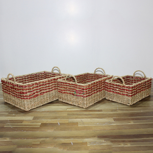 Artex Dong Thap paniers de rangement en osier faits à la main en jonc de mer conteneurs décoratifs coffrets cadeaux pour l'organisation de la cuisine à domicile - Product Image 1