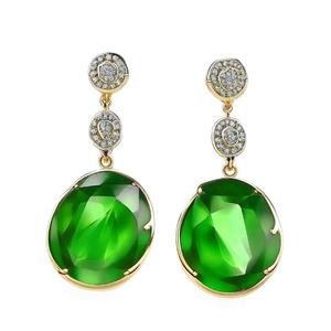 Belles boucles d'oreilles simples en argent sterling 925 avec péridot Hydro Gemstone accessoire de mode pour femmes et filles - Product Image 3