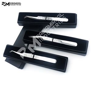 Applicateurs de cils en acier inoxydable RMI en gros avec pointe pointue, pinces à cils à marque privée pour l'application des cils - Product Image 5