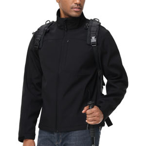 Veste softshell imperméable coupe-vent à 3 couches avec capuche Fourniture OEM Vêtements de travail élégants de style doudoune pour la randonnée en plein air Vestes pour hommes - Product Image 5