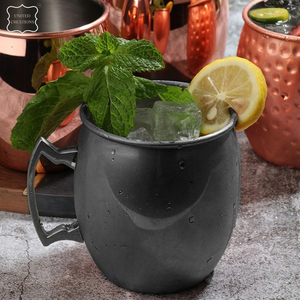 Meilleure vente Tasse à mule de Moscou faite à la main en acier inoxydable et cuivre dessus de table en verre vieilli pour café pour la rentrée - Product Image 5