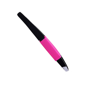 Custom Made Stainless Steel Slanted Tip Type <b>Eyebrow</b> <b>Tweezers</b> Black Color 4" Remove Forehead Hair <b>Eyebrow</b> <b>Tweezers</b> - Product Image 3