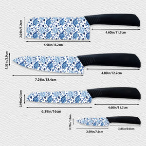 Couteau de chef en céramique, imprimé floral, plastique, ambidextre, pour usage domestique, haute qualité, vente chaude, artisanat fait main, fourni par l'usine - Product Image 2