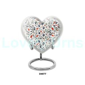 Urna de cremación con estampado de pata de corazón blanco de alta calidad para cenizas de mascotas urna de corazón grande decorativa con soporte y bolsa - Product Image 3