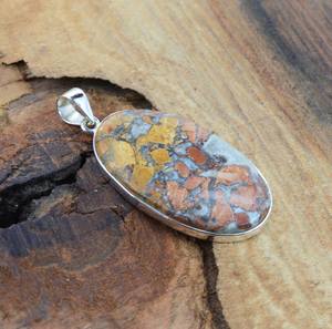 Colgante de Jaspe Malinga, Plata de Ley 925, Gema Ovalada, Joyería Hecha a Mano, Elegante Regalo para Mujer - Product Image 2