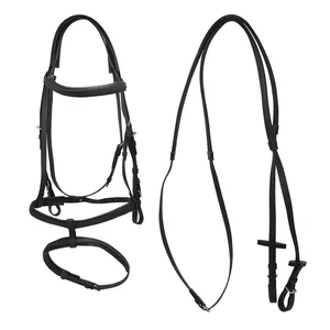 Wholesale2023 briglia per cavallo da Dressage in PVC con sella per cavallo di vendita calda con 2 fasce per naso logo personalizzato e produzione di dimensioni OEM