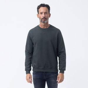 Polaire éponge française personnalisée 100% coton de haute qualité sweats réguliers manches hommes col rond pull sweat - Product Image 6