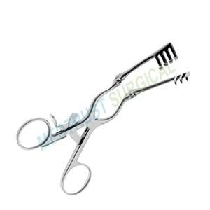 Retractor de laminectomía de cono Sharp 3x4Prong 6 3/8 en brazos con bisagras de autorretención Instrumento de cirugía Retractor de cono Cono Laminectomía Cono - Product Image 1