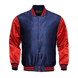 แจ็กเก็ตผ้าซาตินสีชมพูสำหรับผู้ชายเสื้อแจ็กเก็ตผ้าซาตินมีกระเป๋าด้านหน้ามีซิปด้านหน้า - Product Image 5